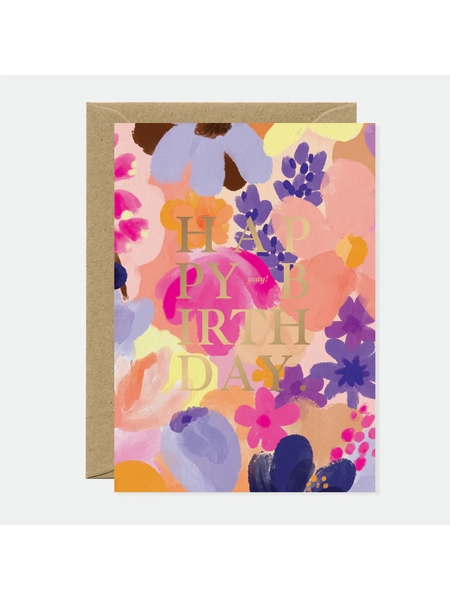 CARTE ANNIVERSAIRE - ALL THE WAYS TO SAY - FLOWER GARDEN - 1