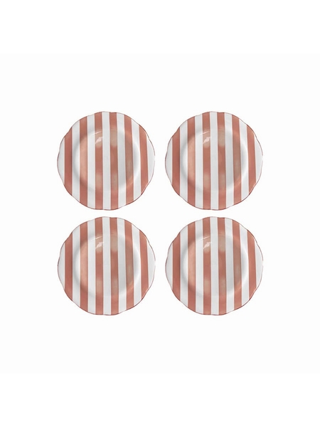 SET 4 ASSIETTES RAYURES ROSE - SELECTION KAMEME CONCEPT - ROSE - 1
