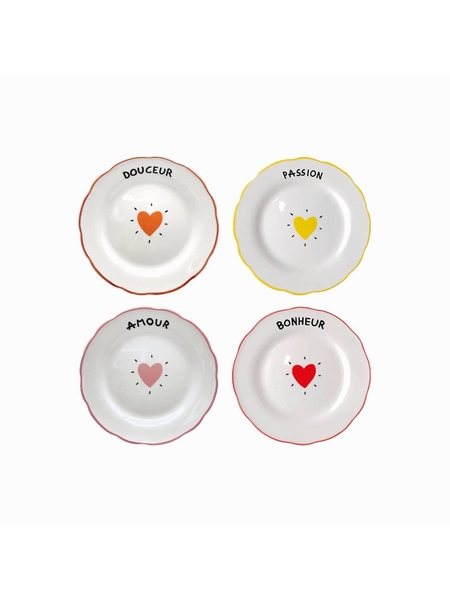 SET 4 ASSIETTES AMOUR COEUR - SELECTION KAMEME CONCEPT - COEUR - 1