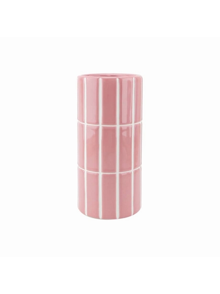 VASE EFFET CARRELAGE ROSE - SELECTION KAMEME CONCEPT - ROSE - 1