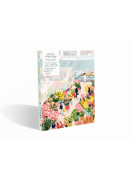 COFFRET PEINTURE AU NUMERO - PETIT PINCEAU - FLOWER MARKET - 1