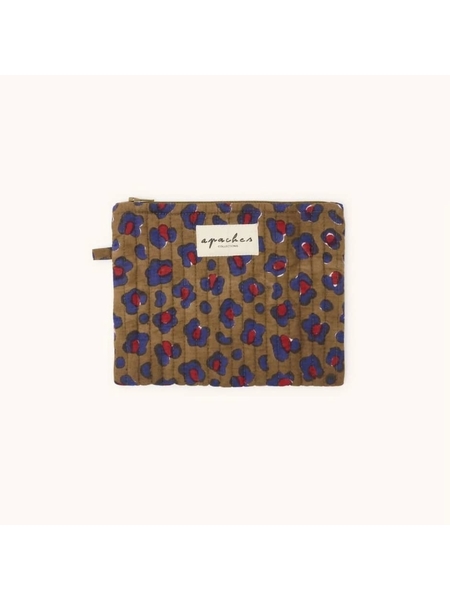 PETITE POCHETTE LEOPARD FIRE - APACHES COLLECTION - KAKI - 1