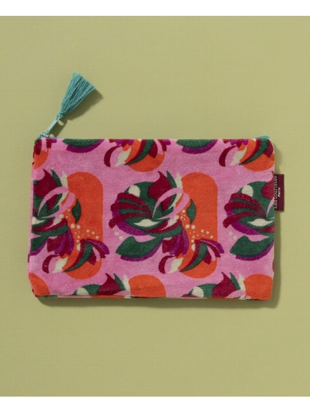 POCHETTE VELOURS - LES TOURISTES PARIS - ROSE ORANGE - 1