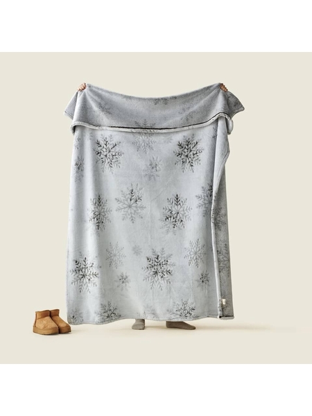 PLAID ICONIQUE SNOWFLAKES - PLAIDS COCOONING - GRIS - 1