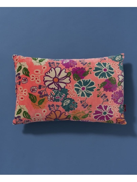 COUSSIN RECTANGULAIRE VELOURS - LES TOURISTES PARIS - ROSE - 1