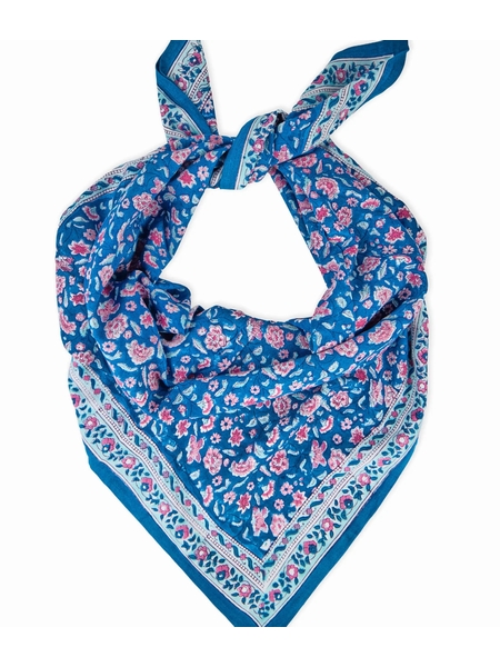 GRAND FOULARD EDEL AQUA - BINDI ATELIER - BLEU - 1
