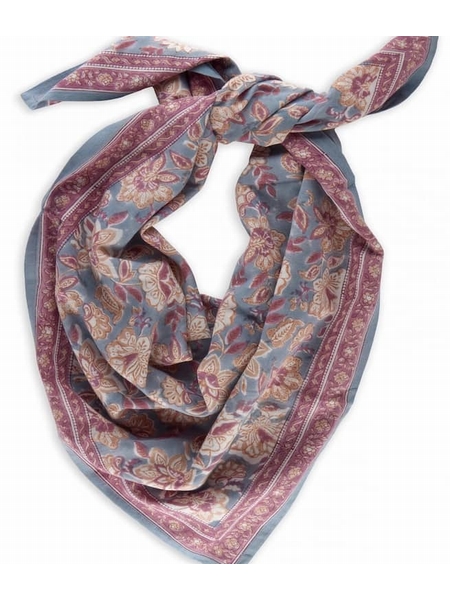 GRAND FOULARD MATIRA AZUL - BINDI ATELIER - BLEU - 1
