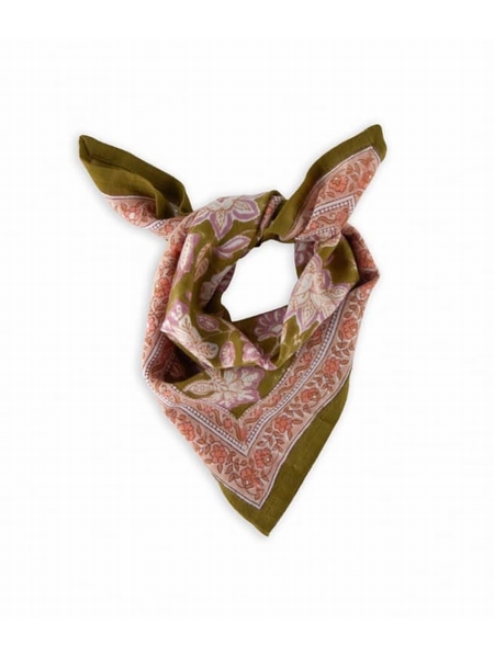 PETIT FOULARD MATIRA VERDE - BINDI ATELIER - VERT OLIVE - 1