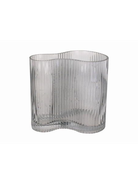 VASE VERRE ALLURE WAVE GRIS - PRESENT TIME - GRIS - 1