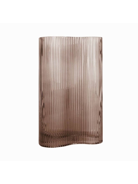 VASE VERRE ALLURE WAVE CHOCO - PRESENT TIME - CHOCOLAT - 1