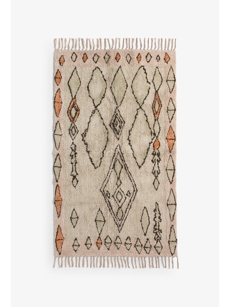 TAPIS FANTAISIE EN COTON - SELECTION KAMEME CONCEPT - VERT - 1