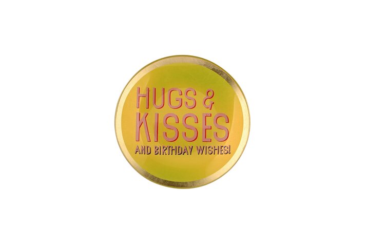 PLATEAU VERRE HUGS KISS - GIFT COMPANY - JAUNE
