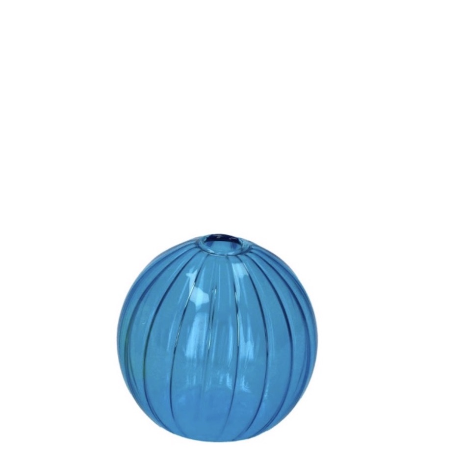 VASE VERRE BOULE COLORE - GIFT COMPANY - BLEU