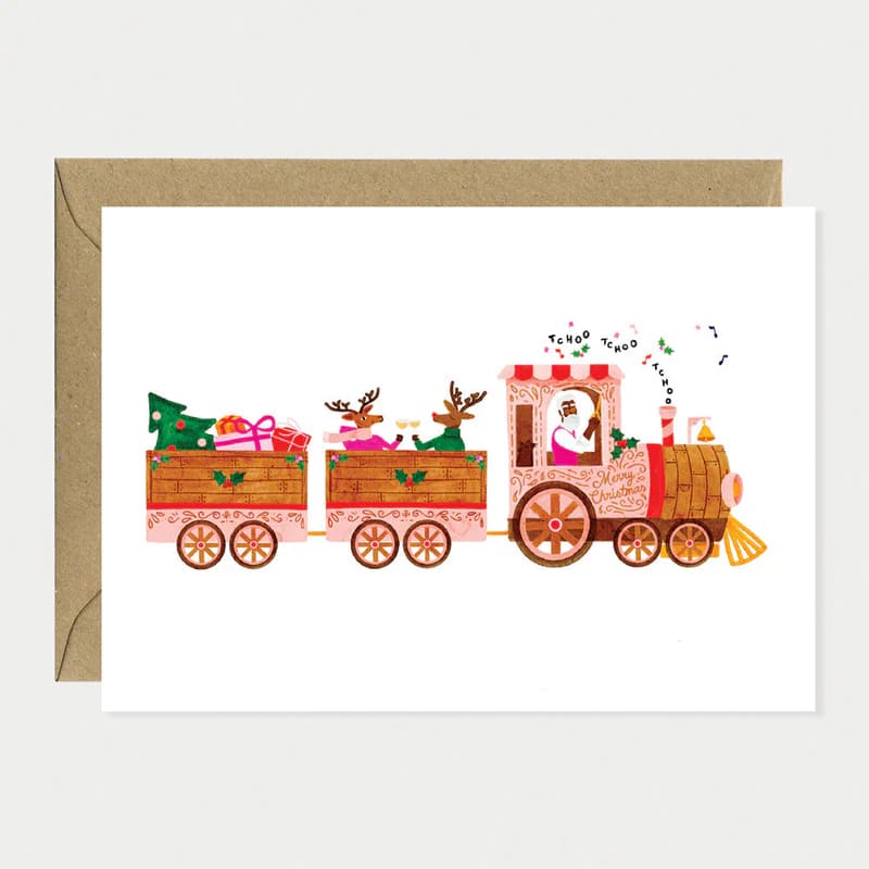 CARTE CHRISTMAS TRAIN - ALL THE WAYS TO SAY - XMAS TRAIN