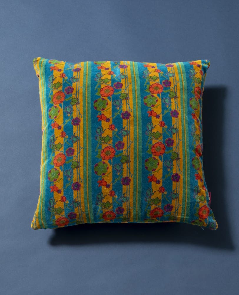 COUSSIN CARRE VELOURS KENSINGT - LES TOURISTES PARIS - VERT JAUNE