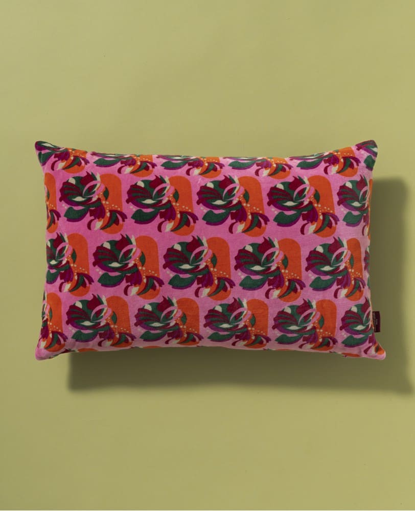 COUSSIN VELOURS SPLIT - LES TOURISTES PARIS - ROSE ORANGE