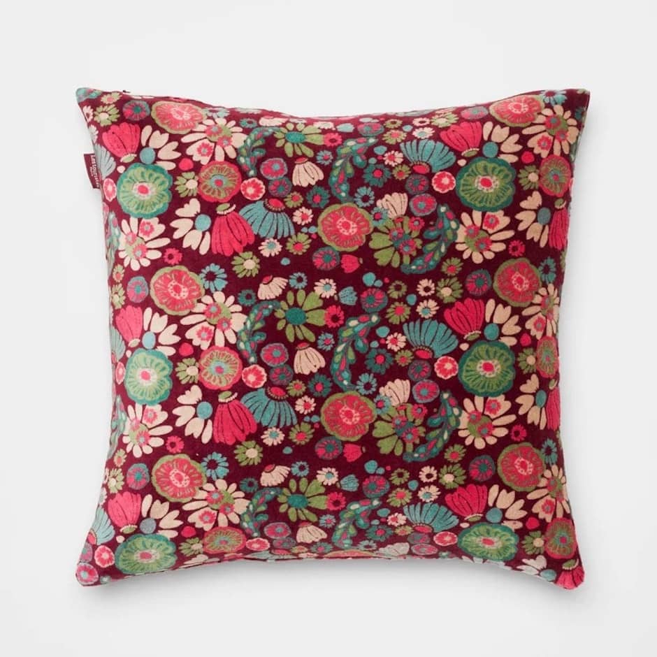 COUSSIN VELOURS MOLLY BURGUNDY - LES TOURISTES PARIS - BORDEAUX