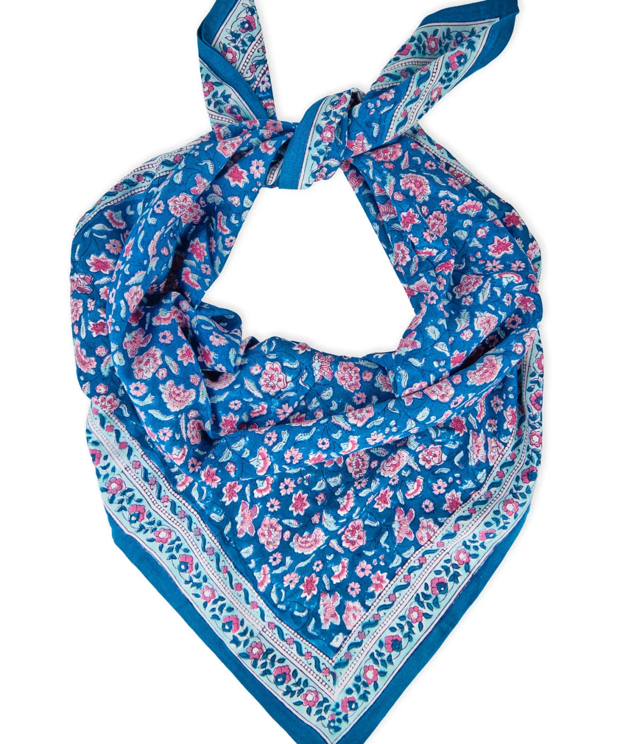 GRAND FOULARD EDEL AQUA - BINDI ATELIER - BLEU