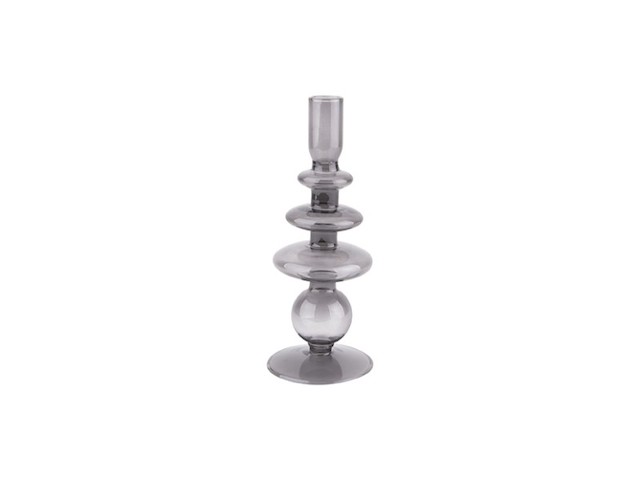 BOUGEOIR VERRE - PRESENT TIME - GRIS