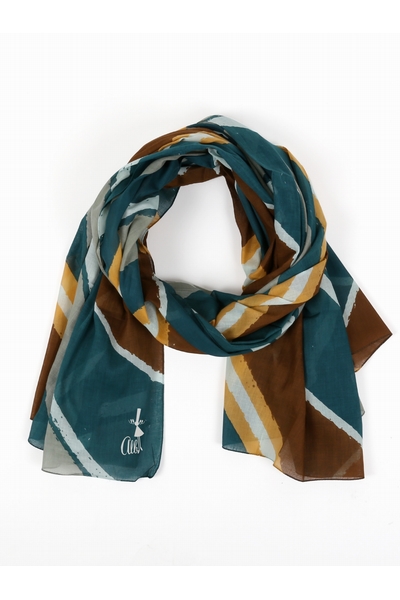 NAROU FOULARD PETROLE/MARRON NAROU FOULARD