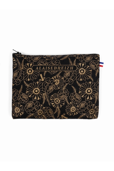 ABYSSE POCHETTE FLEURI NOIR ABYSSE POCHETTE