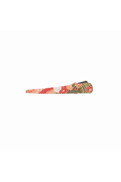 Petite pince pélican japonaise ornée de Chirimen, tissu