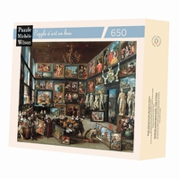 <b>Hand-cut art wooden jigsaw puzzle of 650 pieces - Made in