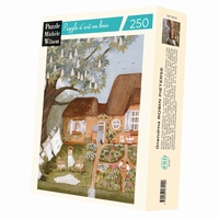 <b>Hand-cut art wooden jigsaw puzzle of circa 250 pieces -