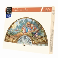 <b>Hand-cut art wooden jigsaw puzzle of circa 150 pieces -