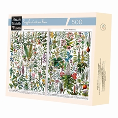 <b>Hand-cut art wooden jigsaw puzzle of 500 pieces - Made in