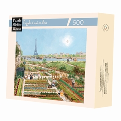 <b>Hand-cut art wooden jigsaw puzzle of 500 pieces - Made in
