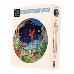 <b>Hand-cut art wooden jigsaw puzzle of 500 pieces - Made in