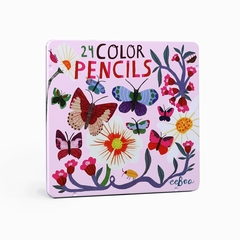 Crayons de couleurs premium.<br/> Boîte métal de 24 crayons