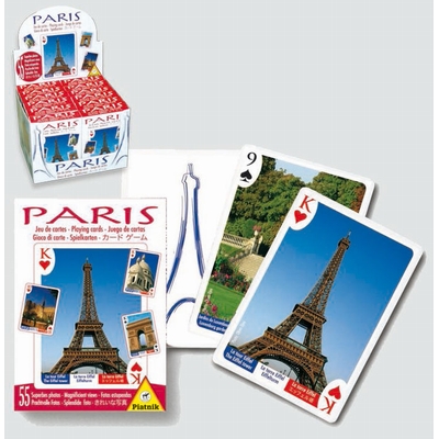 Jeu de 55 cartes sur Paris. Chaque carte montre une