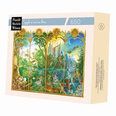 <b>Hand-cut art wooden jigsaw puzzle of 650 pieces - Made in