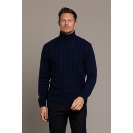 Pull col roule en laine torsadé by Spontini pour homme. -