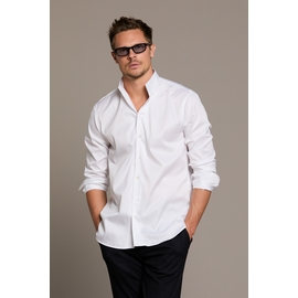 Chemise twill 100% coton by Spontini pour homme. - Manches