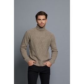 Pull col roule en laine by Spontini pour homme. - Coupe