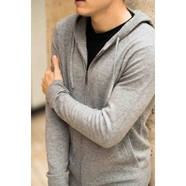 Gilet zip Spontini pour hommes. - avec capuche - bord cote a