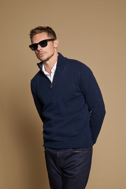 Pull demi zip, by spontini  - Composition : 100% cachemire -