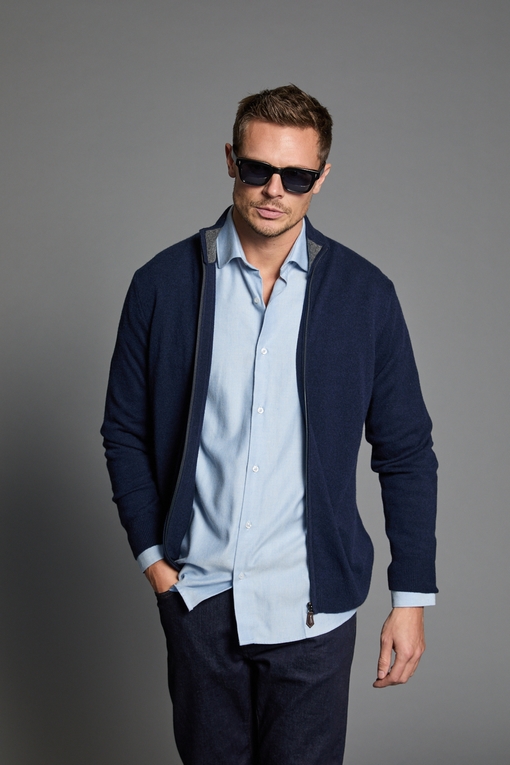 Gilet zip, by spontini  - Composition : 100% cachemire -