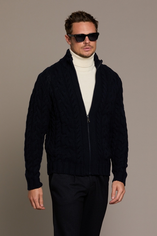 Gilet zip en laine torsadé, by spontini  - Composition :