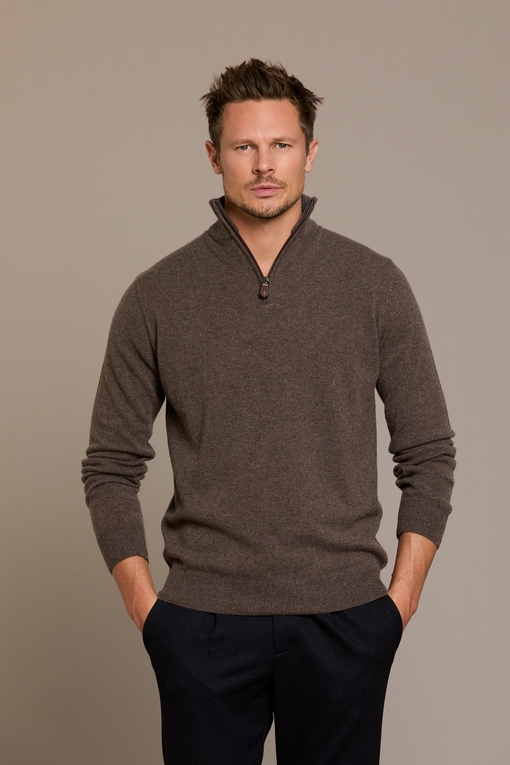 Pull demi zip, by spontini  - Composition : 100% cachemire -