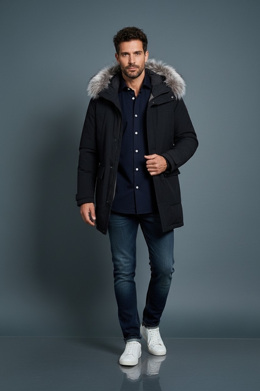 Parka avec capuche à plumes by Spontini  Les plumes de duvet