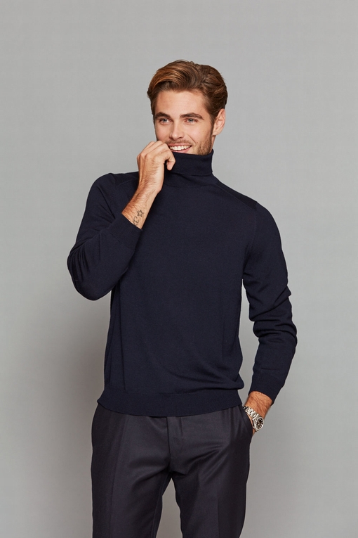 Ce pull col roulé en laine Mérinos donnera une touche
