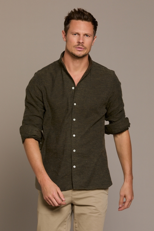 Chemise flanelle texturé by Spontini pour homme. - Manches