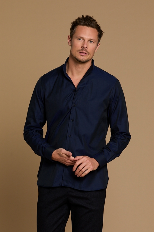Chemise twill 100% coton by Spontini pour homme. - Manches