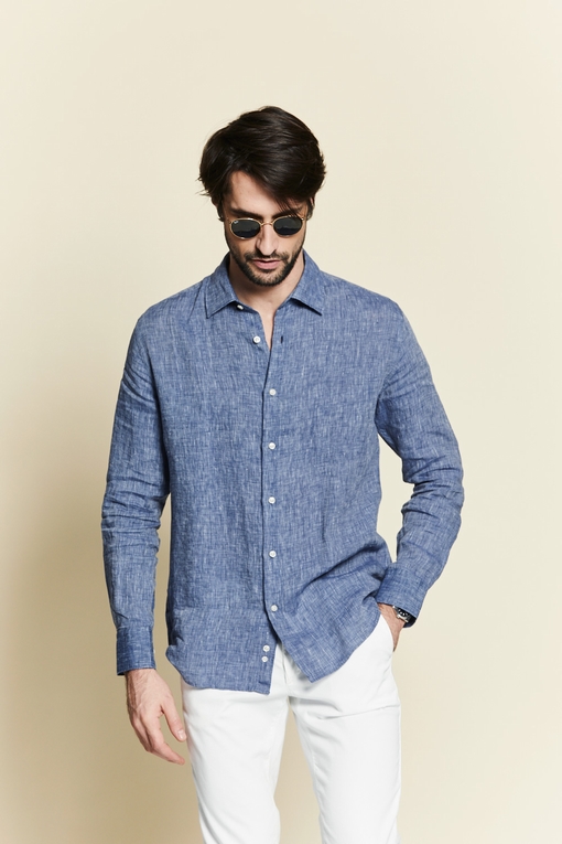 Chemise slim-fit en coton by Spontini pour homme. - Manches