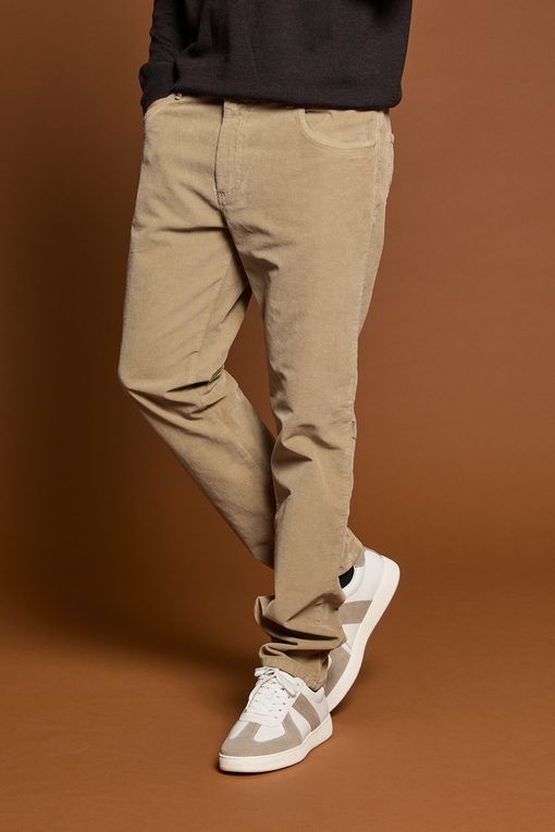 Pantalon velours By Spontini - cinq poches - fermeture par