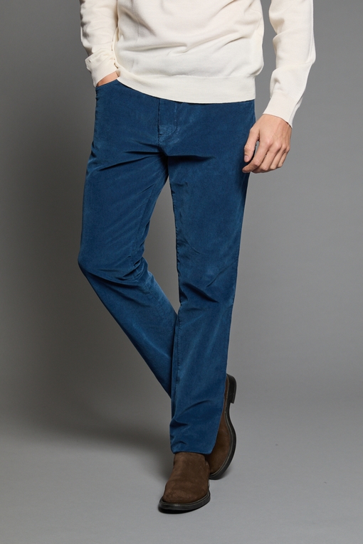 Pantalon velours By Spontini - cinq poches - fermeture par